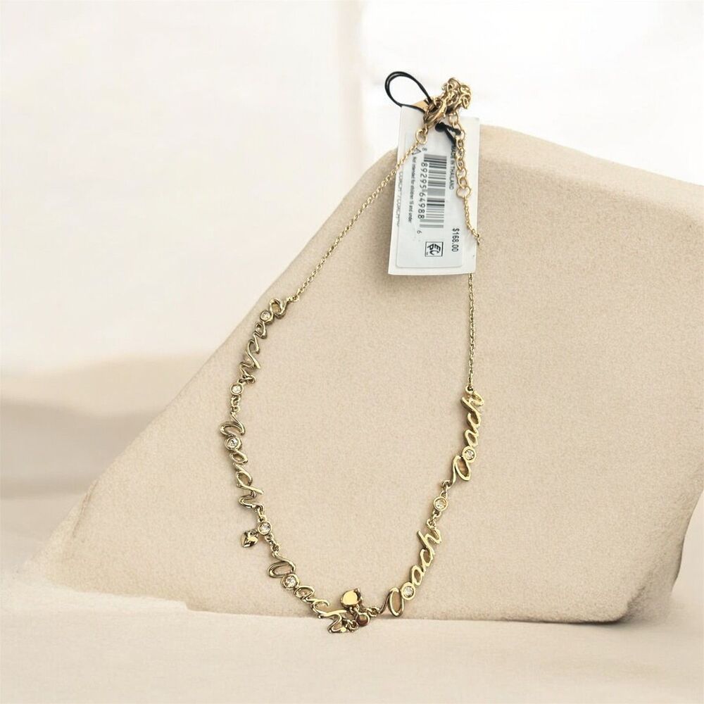 Coach Script Heart Choker Necklace – New